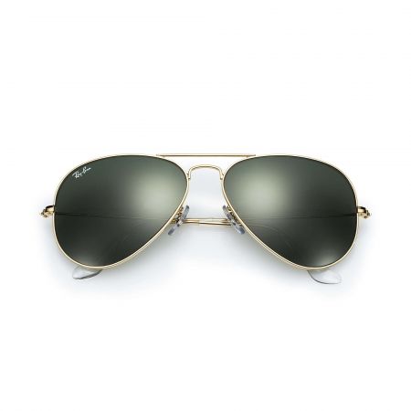 Gafas de sol metálicas Ray ® RB3025 Aviator Classic - Montura dorada Lentes verdes clásicas G15