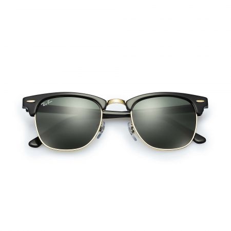 grava Consumir Embotellamiento Gafas de sol metálicas RayBan ® RB3016 Clubmaster Classic - Montura negra -  Lentes verdes clásicas G15