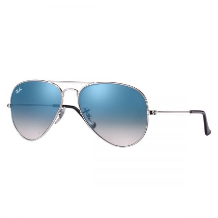 derrochador doce Deber Gafas de sol metálicas Ray Ban ® RB3025 Aviator Gradient - Montura Plateada  - Lentes azules claras degradadas